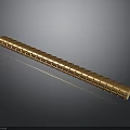 Shiny Golden Long Equipment With Regular Grooved Stripes And Reflective Surface