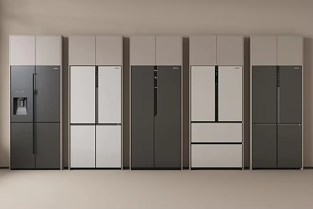 Modern refrigerator double door refrigerator built-in refrigerator 3d model
