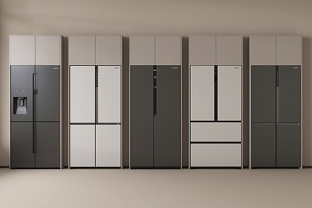 Modern refrigerator double door refrigerator built-in refrigerator 3d model