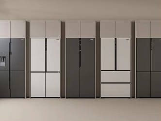 Modern refrigerator double door refrigerator built-in refrigerator 3d model