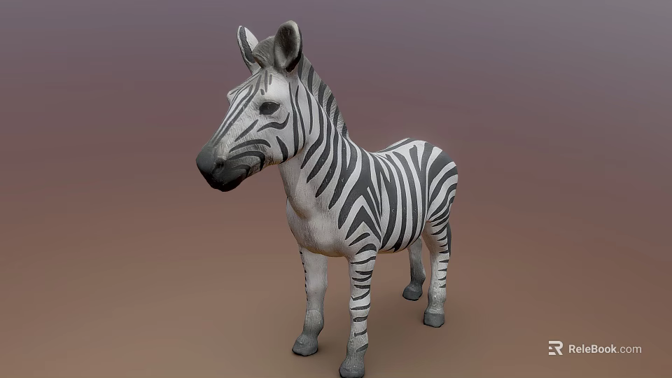 Realistic Standing Zebra Model With Detailed Black White Stripes And Lifelike Features 3d model 