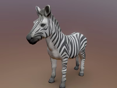 Realistic Standing Zebra Model With Detailed Black White Stripes And Lifelike Features 3d model