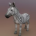 Realistic Standing Zebra Model With Detailed Black White Stripes And Lifelike Features