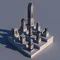 Chinese Lawn Lamp Post Low Lamp Post Garden Lamp 3d model