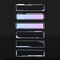 Rectangular Sculpture Carvings With Gradient Blue Purple Hues In Vertical Arrangement On Black Background