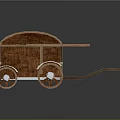 Classic Wooden Canopied Cart Design With Wheels And Solid Wooden Frame