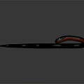 Black Snake With Red Accents Coiled On Smooth Gray Surface