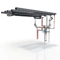 Heavy Duty Industrial Equipment With Metal Pipes Valves And Structural Framework