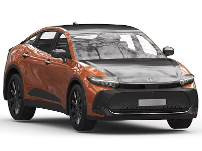 Orange Modern Crossover SUV with Black Roof Sleek Body and Front Grille 3d model