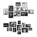 Modern Photo Wall Collage With Various Sizes Black And White