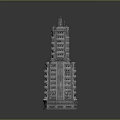 Detailed Architectural Model of Multi Storey Building with Balconies and Windows