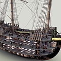 Galleon Cargo Ship Sailing Ship Warship Wooden Ship Warship Ancient Ship 3d model