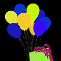 Colorful Helium Balloons With Various Colors And Green Leaves For Party Decoration