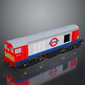Red White and Blue Model Train With Circular Logo on Side and Number 5013 3d model