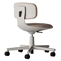 Modern Beige Fabric Office Chair With Ergonomic Backrest And Swivel Wheels Design
