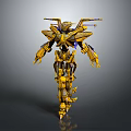 Futuristic Yellow Sci Fi Robot Design With Detailed Mechanical Armor Elements 3d model