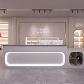Modern Elegant Jewelry Store Interior With Glass Display Cases Circular Ceiling Light And Marble Floor