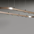 Modern Curved Metal Chandelier With LED Lights For Contemporary Dining Space