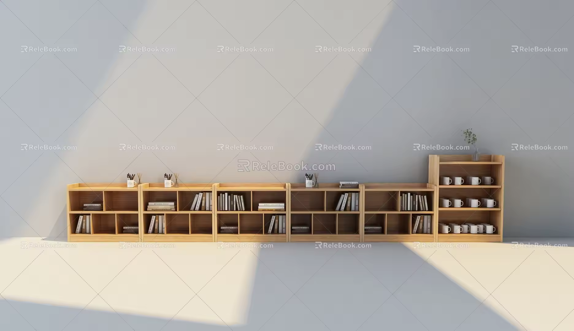 Modern School Library Side Cabinet 3d model