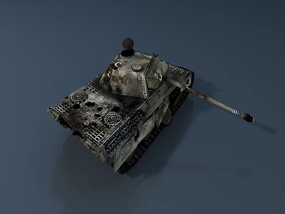 Vintage Weathered Tank With Long Barrel And Armored Body Details 3d model