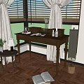 American Desk American Desk Special-shaped Desk Side Corner 3d model