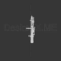 Silver Metal Compound Bow With Mechanical Components Bowstring And Smoke Background Design