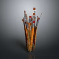 Set Of Assorted Art Paintbrushes With Wooden Handles For Daily Use