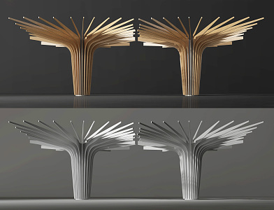 Abstract Geometric Modeling of Modern Pillar Tree 3d model