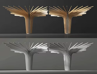 Abstract Geometric Modeling of Modern Pillar Tree 3d model