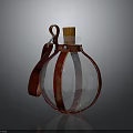 Transparent Glass Bottle With Red Leather Strap And Cork Stopper Design