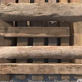 Rough Stone And Wood Logs Stacked For Natural Building Material