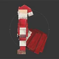 Christmas Themed Furniture Decoration Santa Claus Block Figure With Red Transparent Material And White Beard