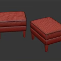 Modern Leather Ottomans Gray And Brown With Wooden Legs Stitched Details And Rivet Accents