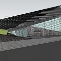 Modern Sales Office Building With Unique Stone Facade Water Feature And Entrance Path Design