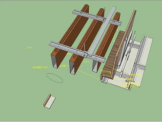 Modern node top node aluminum grid connected with gypsum board 3d model
