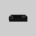 Modern Gray Sectional Sofa Interior With Soft Throw Pillows And Blanket 3d model