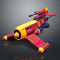 Vibrant 3D Model Passenger Plane With Red Yellow Fuselage Wings And M1010 Marking