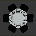 Tactical Weapon With Silver Cylindrical Body And Black Protruding Blade Components