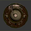 Rusty Fire Hydrant With Silver Top Mossy Base And Vertical Nozzles Structure