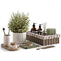 Modern Toiletries Toiletries Toiletries Combination Bathroom Accessories Soap Toilet Vase Towel Candle Basket 3d model