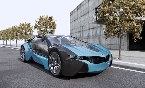 BMW i8 concept car new energy vehicle hybrid vehicle 3d model