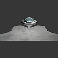 Futuristic High Speed Train With Streamlined White Blue Exterior On Concrete Rail Track
