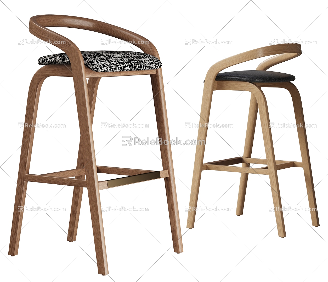 Modern bar stool group 3d model