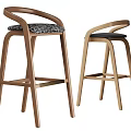 Modern Wooden Bar Stools With Stylish Upholstered Seats And Ergonomic Design