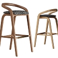 Modern bar stool group 3d model