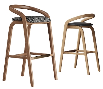 Modern bar stool group 3d model