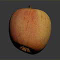 Fresh Red Apple With Yellow Specks On Dark Background Healthy Juicy Fruit