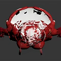 Game Movie Character in Red Sleek Outfit with Pink Hair and Futuristic Design