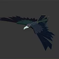 Dark Blue Paper Craft Eagle With Spread Wings On Dark Background 3d model