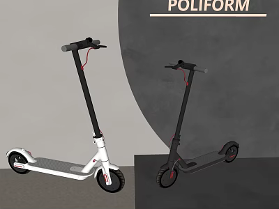 Poliform Electric Scooter Models With White And Black Color Design For Urban Use 3d model